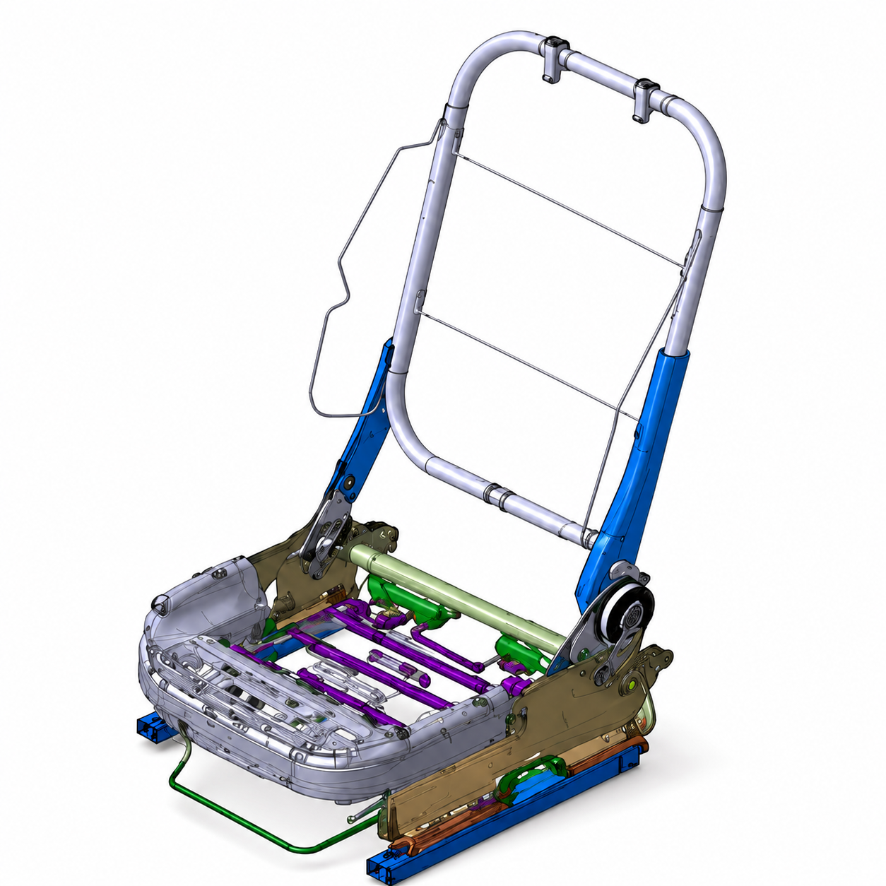Manual 4-Way Single Recliner Seat Frame 02