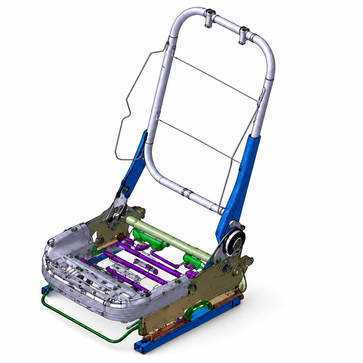 Manual 4-Way Dual Recliner Seat Frame 03