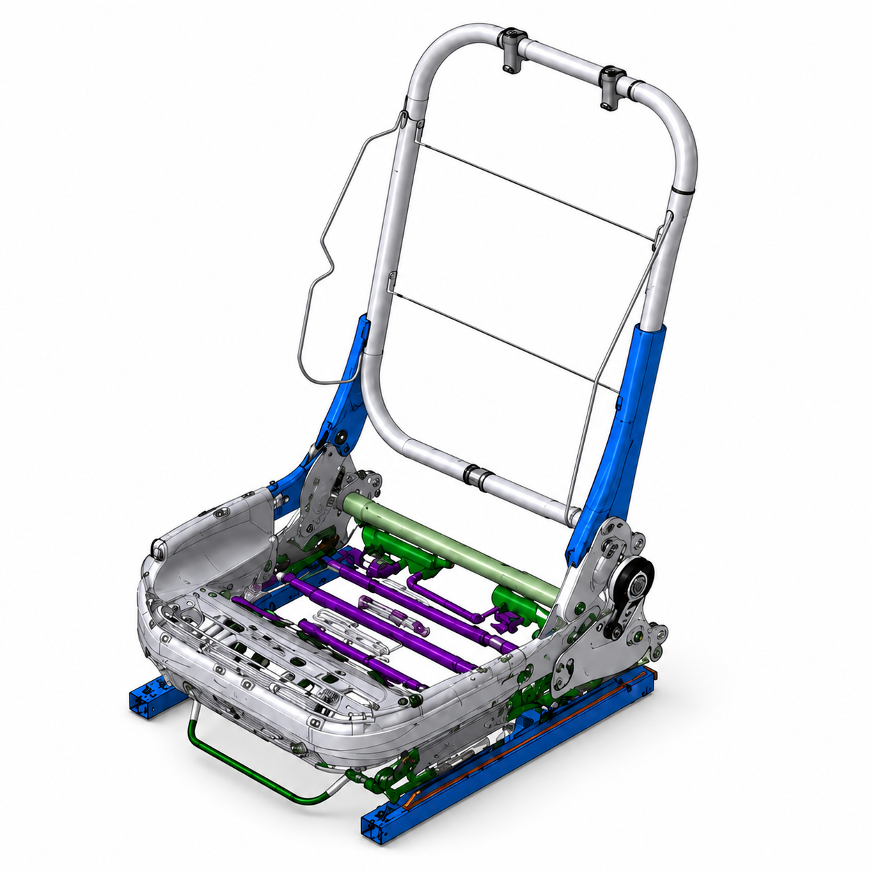 Manual 4-Way Single Recliner Seat Frame 06